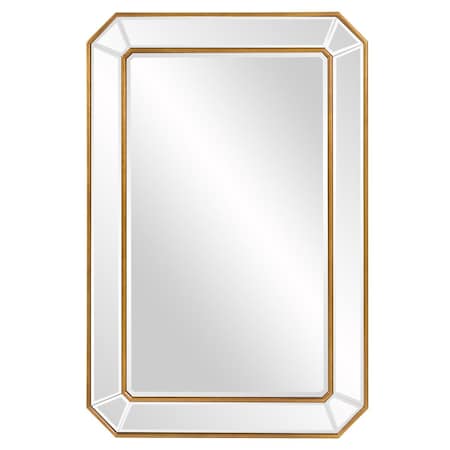 Palacedesigns Recatngle Gold Leaf Mirror with Angled Corners Frame PA3084904